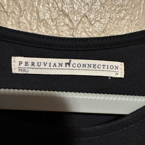 PERUVIAN CONNECTION Anna Dress in Black Size Medium Pima Cotton Model - Picture 5 of 7